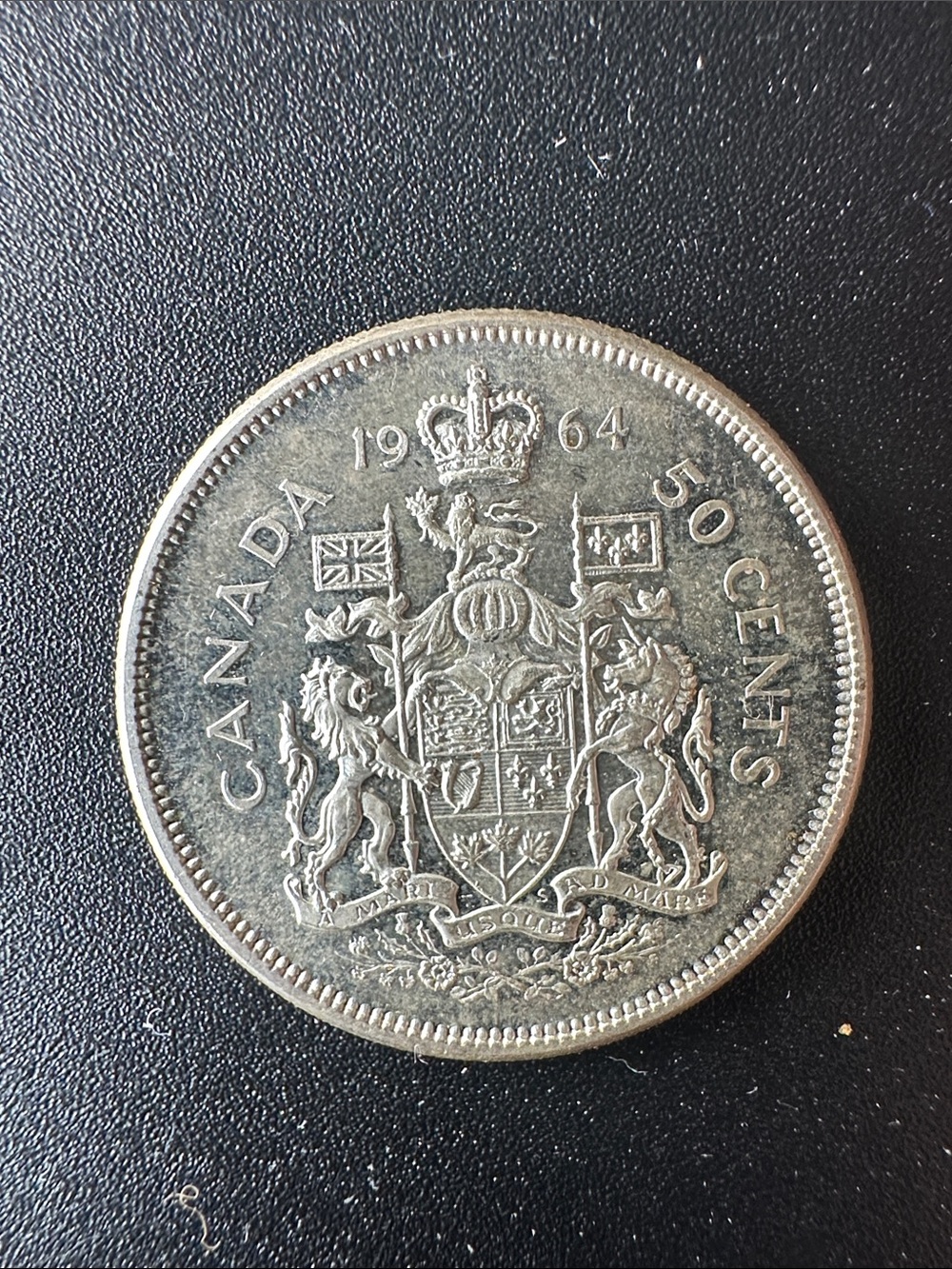 1964 Canada Silver 50-Cent Half Dollar - Great Condition - 80% Silver - Rare